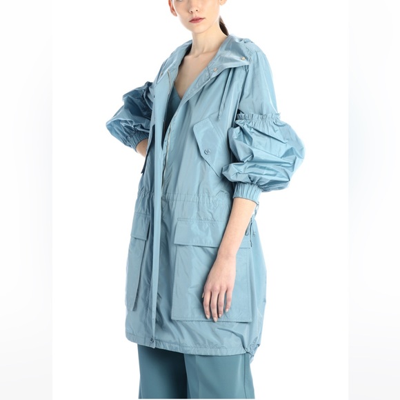 Sold!on Ebay Runway MaxMara Label-cut Miki Silk HoodedTaffeta Parka Jacket Sz:Xs - Picture 4 of 17